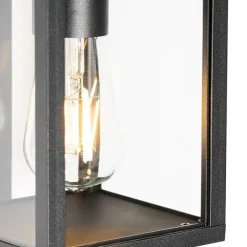 QAZQA Gartenbeleuchtung|Außenleuchten Mit Sensor*Außenwandlaterne schwarz mit Bewegungssensor IP44 - Charlois