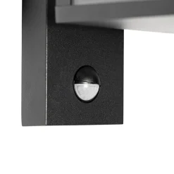QAZQA Gartenbeleuchtung|Außenleuchten Mit Sensor*Außenwandlaterne schwarz mit Bewegungssensor IP44 - Charlois