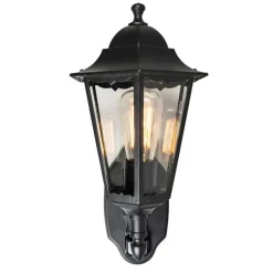 QAZQA Gartenbeleuchtung|Außenleuchten Mit Sensor*Außenwandlaterne schwarz mit Bewegungssensor IP44 - New Orleans Up