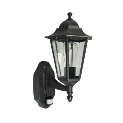 QAZQA Gartenbeleuchtung|Außenleuchten Mit Sensor*Außenwandlaterne schwarz mit Bewegungssensor IP44 - New Orleans Up