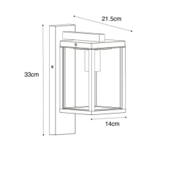QAZQA Gartenbeleuchtung|Außenwandleuchten*Außenwandlaterne schwarz mit geripptem Glas IP44 - Charlois