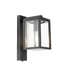 QAZQA Gartenbeleuchtung|Außenleuchten Mit Sensor*Außenwandlaterne schwarz mit Hell-Dunkel-Sensor IP44 - Charlois