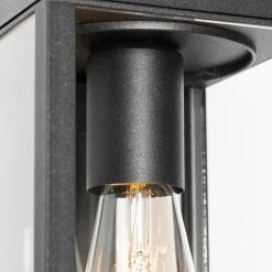 QAZQA Gartenbeleuchtung|Außenleuchten Mit Sensor*Außenwandlaterne schwarz mit Hell-Dunkel-Sensor IP44 - Charlois