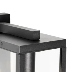 QAZQA Gartenbeleuchtung|Außenleuchten Mit Sensor*Außenwandlaterne schwarz mit Hell-Dunkel-Sensor IP44 - Charlois