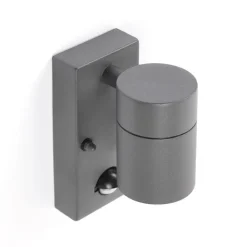 QAZQA Gartenbeleuchtung|Außenleuchten Mit Sensor*Außenwandleuchte Anthrazit IP44 mit Bewegungssensor - Solo