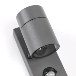 QAZQA Gartenbeleuchtung|Außenleuchten Mit Sensor*Außenwandleuchte Anthrazit IP44 mit Bewegungssensor - Solo