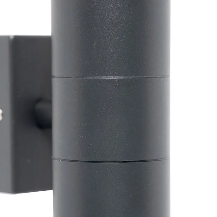 QAZQA Gartenbeleuchtung|Außenwandleuchten*Außenwandleuchte anthrazit IP44 - Duo