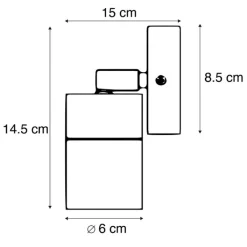 QAZQA Gartenbeleuchtung|Außenwandleuchten*Außenwandleuchte anthrazit IP44 dreh- und neigbar - Solo