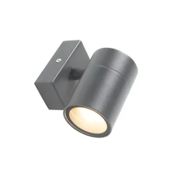 QAZQA Gartenbeleuchtung|Außenwandleuchten*Außenwandleuchte Anthrazit GU10 50mm IP44 - Solo