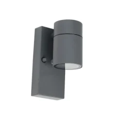 QAZQA Gartenbeleuchtung|Außenleuchten Mit Sensor*Außenwandleuchte Anthrazit IP44 mit Dämmerungssensor - Solo