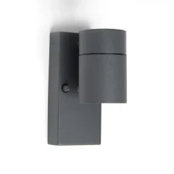 QAZQA Gartenbeleuchtung|Außenleuchten Mit Sensor*Außenwandleuchte Anthrazit IP44 mit Dämmerungssensor - Solo