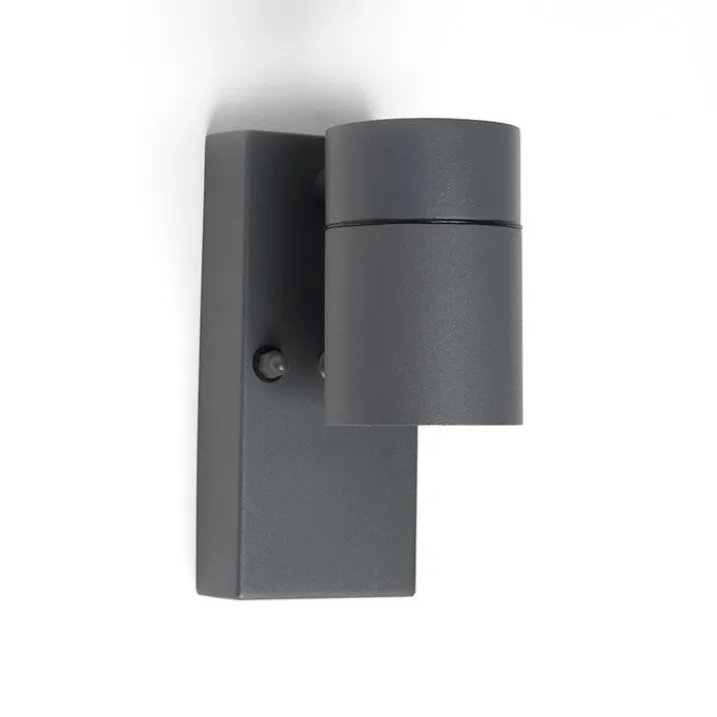 QAZQA Gartenbeleuchtung|Außenleuchten Mit Sensor*Außenwandleuchte Anthrazit IP44 mit Dämmerungssensor - Solo