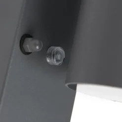 QAZQA Gartenbeleuchtung|Außenleuchten Mit Sensor*Außenwandleuchte Anthrazit IP44 mit Dämmerungssensor - Solo