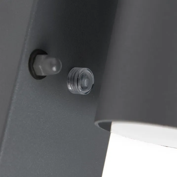 QAZQA Gartenbeleuchtung|Außenleuchten Mit Sensor*Außenwandleuchte Anthrazit IP44 mit Dämmerungssensor - Solo