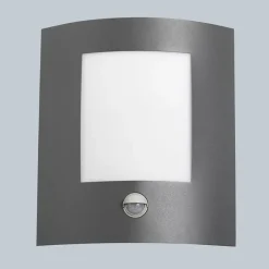 QAZQA Gartenbeleuchtung|Außenleuchten Mit Sensor*Außenwandleuchte Anthrazit mit Bewegungssensor IP44 - Emmerald 1