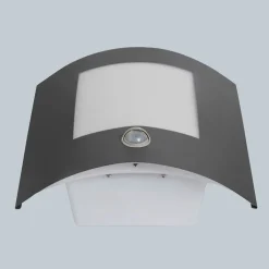 QAZQA Gartenbeleuchtung|Außenleuchten Mit Sensor*Außenwandleuchte Anthrazit mit Bewegungssensor IP44 - Emmerald 1