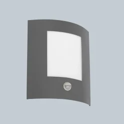 QAZQA Gartenbeleuchtung|Außenleuchten Mit Sensor*Außenwandleuchte Anthrazit mit Bewegungssensor IP44 - Emmerald 1