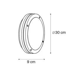 QAZQA Gartenbeleuchtung|Außenwandleuchten*Außenwandleuchte anthrazit mit Hausnummer IP54 - Glow