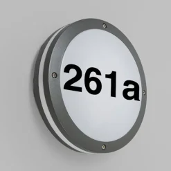 QAZQA Gartenbeleuchtung|Außenwandleuchten*Außenwandleuchte anthrazit mit Hausnummer IP54 - Glow