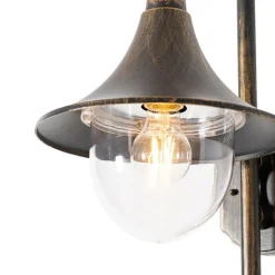 QAZQA Gartenbeleuchtung|Außenleuchten Mit Sensor*Außenwandleuchte antikgold IP44 inkl. Bewegungsmelder - Daphne