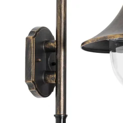 QAZQA Gartenbeleuchtung|Außenleuchten Mit Sensor*Außenwandleuchte antikgold IP44 inkl. Bewegungsmelder - Daphne