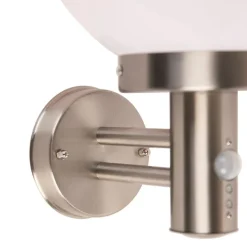 QAZQA Gartenbeleuchtung|Außenleuchten Mit Sensor*Außenwandleuchte aus Edelstahl IP44 mit Bewegungsmelder - Sfera