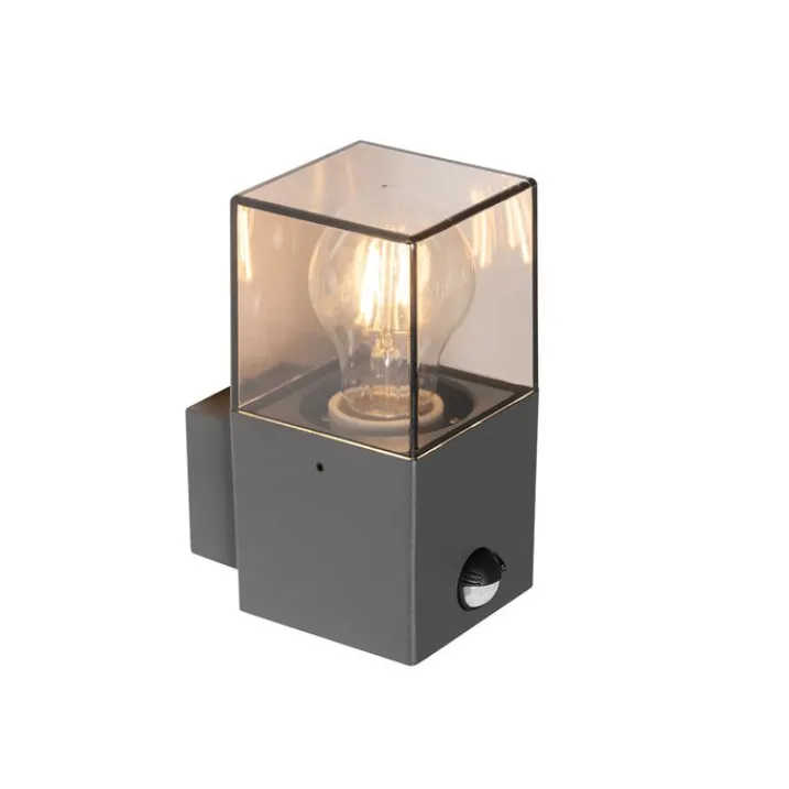 QAZQA Gartenbeleuchtung|Außenleuchten Mit Sensor*Außenwandleuchte dunkelgrau und Bewegungsmelder IP44 - Dänemark