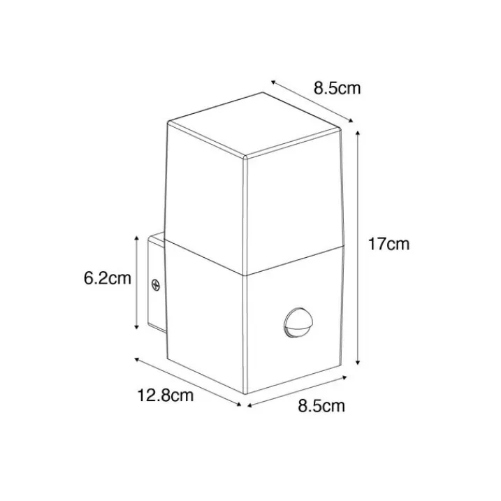 QAZQA Gartenbeleuchtung|Außenleuchten Mit Sensor*Außenwandleuchte dunkelgrau und Bewegungsmelder IP44 - Dänemark