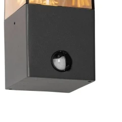 QAZQA Gartenbeleuchtung|Außenleuchten Mit Sensor*Außenwandleuchte dunkelgrau und Bewegungsmelder IP44 - Dänemark