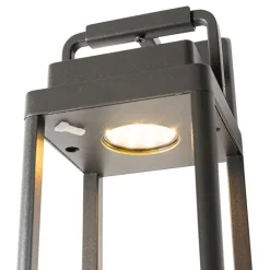 QAZQA Gartenbeleuchtung|Led-Außenleuchten*Außenwandleuchte dunkelgrau inkl. LED wiederaufladbar - Yara