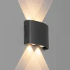 QAZQA Gartenbeleuchtung|Led-Außenleuchten*Außenwandleuchte dunkelgrau inkl. LED 4-flammig IP54 - Silly