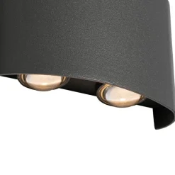 QAZQA Gartenbeleuchtung|Led-Außenleuchten*Außenwandleuchte dunkelgrau inkl. LED 4-flammig IP54 - Silly