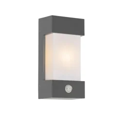 QAZQA Gartenbeleuchtung|Außenleuchten Mit Sensor*Außenwandleuchte dunkelgrau IP54 Bewegungssensor - Tide