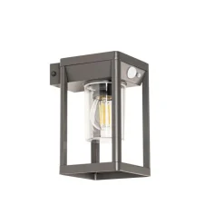 QAZQA Gartenbeleuchtung|Led-Außenleuchten*Außenwandleuchte dunkelgrau inkl. LED und Solar - Sonne