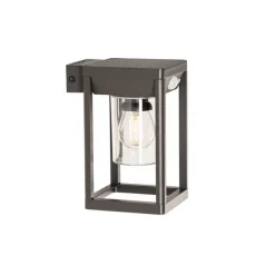 QAZQA Gartenbeleuchtung|Led-Außenleuchten*Außenwandleuchte dunkelgrau inkl. LED und Solar - Sonne