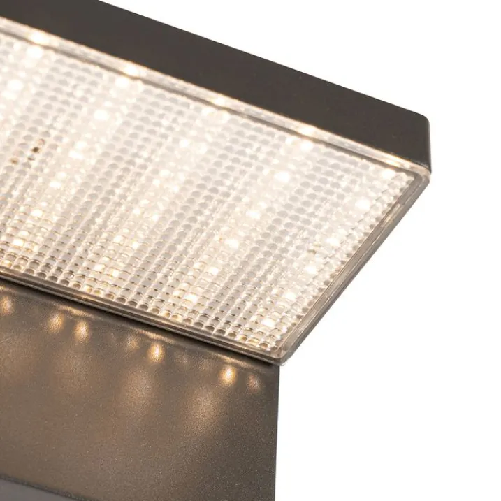 QAZQA Gartenbeleuchtung|Led-Außenleuchten*Außenwandleuchte dunkelgrau inkl. LED und Solar - Sunnie