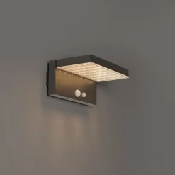 QAZQA Gartenbeleuchtung|Led-Außenleuchten*Außenwandleuchte dunkelgrau inkl. LED und Solar - Sunnie