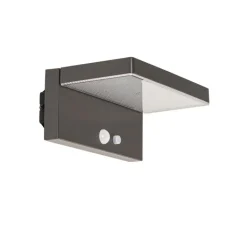 QAZQA Gartenbeleuchtung|Led-Außenleuchten*Außenwandleuchte dunkelgrau inkl. LED und Solar - Sunnie