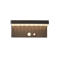 QAZQA Gartenbeleuchtung|Led-Außenleuchten*Außenwandleuchte dunkelgrau inkl. LED und Solar - Sunnie