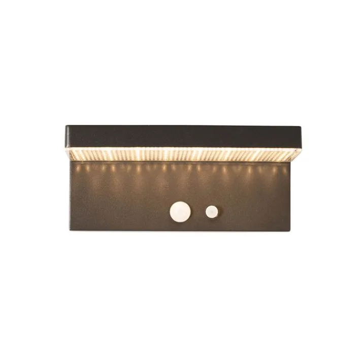 QAZQA Gartenbeleuchtung|Led-Außenleuchten*Außenwandleuchte dunkelgrau inkl. LED und Solar - Sunnie