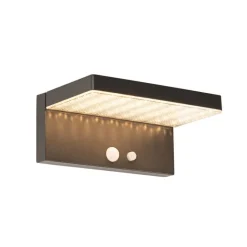 QAZQA Gartenbeleuchtung|Led-Außenleuchten*Außenwandleuchte dunkelgrau inkl. LED und Solar - Sunnie