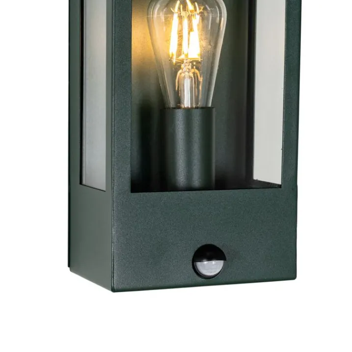 QAZQA Gartenbeleuchtung|Außenleuchten Mit Sensor*Außenwandleuchte dunkelgrün mit Bewegungsmelder IP44 - Rotterdam