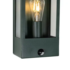 QAZQA Gartenbeleuchtung|Außenleuchten Mit Sensor*Außenwandleuchte dunkelgrün mit Bewegungsmelder IP44 - Rotterdam