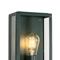 QAZQA Gartenbeleuchtung|Außenleuchten Mit Sensor*Außenwandleuchte dunkelgrün mit Dämmerungssensor IP44 - Rotterdam