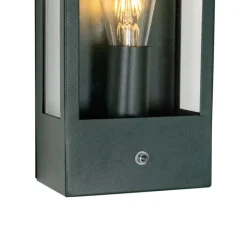 QAZQA Gartenbeleuchtung|Außenleuchten Mit Sensor*Außenwandleuchte dunkelgrün mit Dämmerungssensor IP44 - Rotterdam