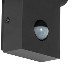 QAZQA Gartenbeleuchtung|Led-Außenleuchten*Außenwandleuchte grau inkl. LED IP54 mit Bewegungsmelder - Zane