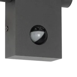 QAZQA Gartenbeleuchtung|Led-Außenleuchten*Außenwandleuchte grau inkl. LED IP54 mit Bewegungsmelder - Zane