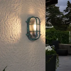 QAZQA Außenwandleuchten*Außenwandleuchte Grün Oval IP44 - Noutica