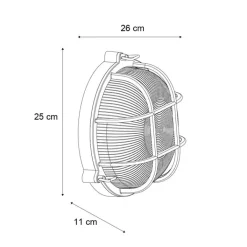 QAZQA Gartenbeleuchtung|Außenwandleuchten*Außenwandleuchte Grün Rund IP44 - Noutica