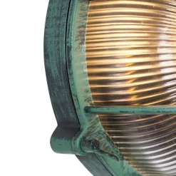 QAZQA Gartenbeleuchtung|Außenwandleuchten*Außenwandleuchte Grün Rund IP44 - Noutica